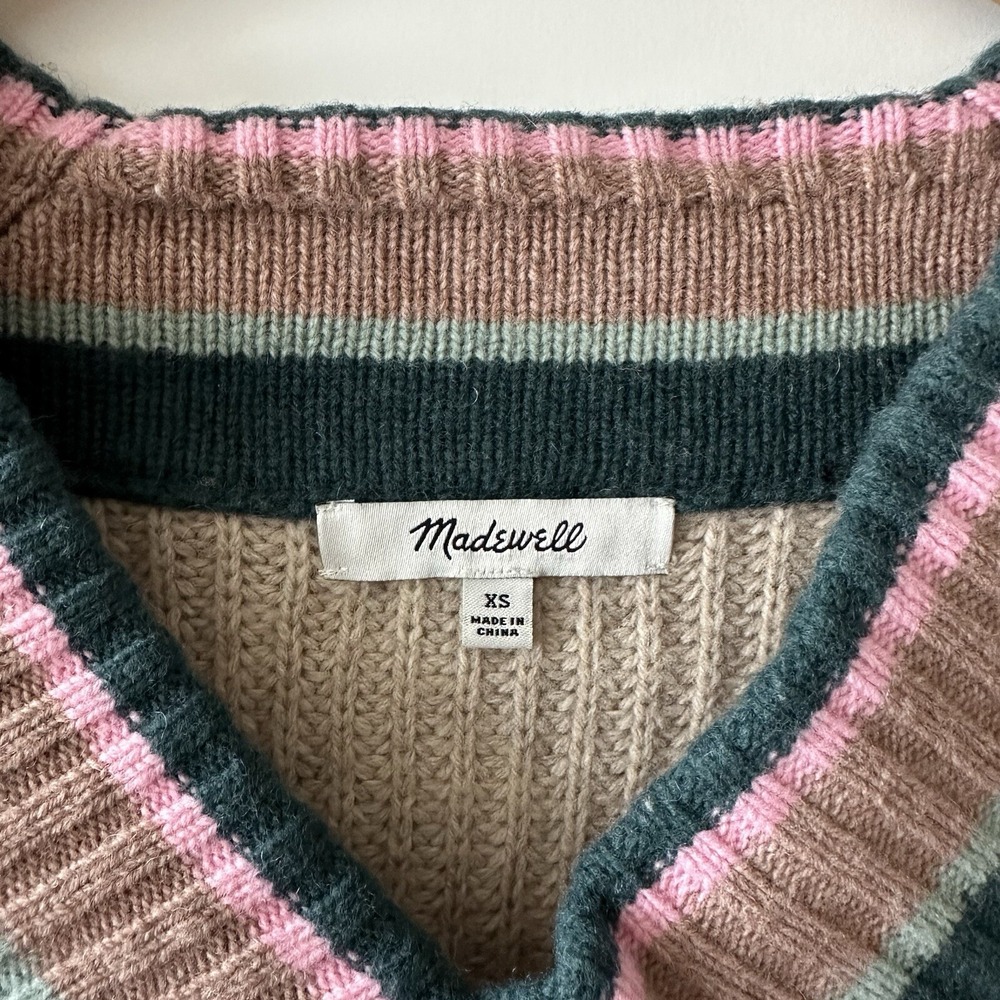 Madewell Tipped Forrest V-Neck Sweater Women's Size XS - Picture 9 of 10